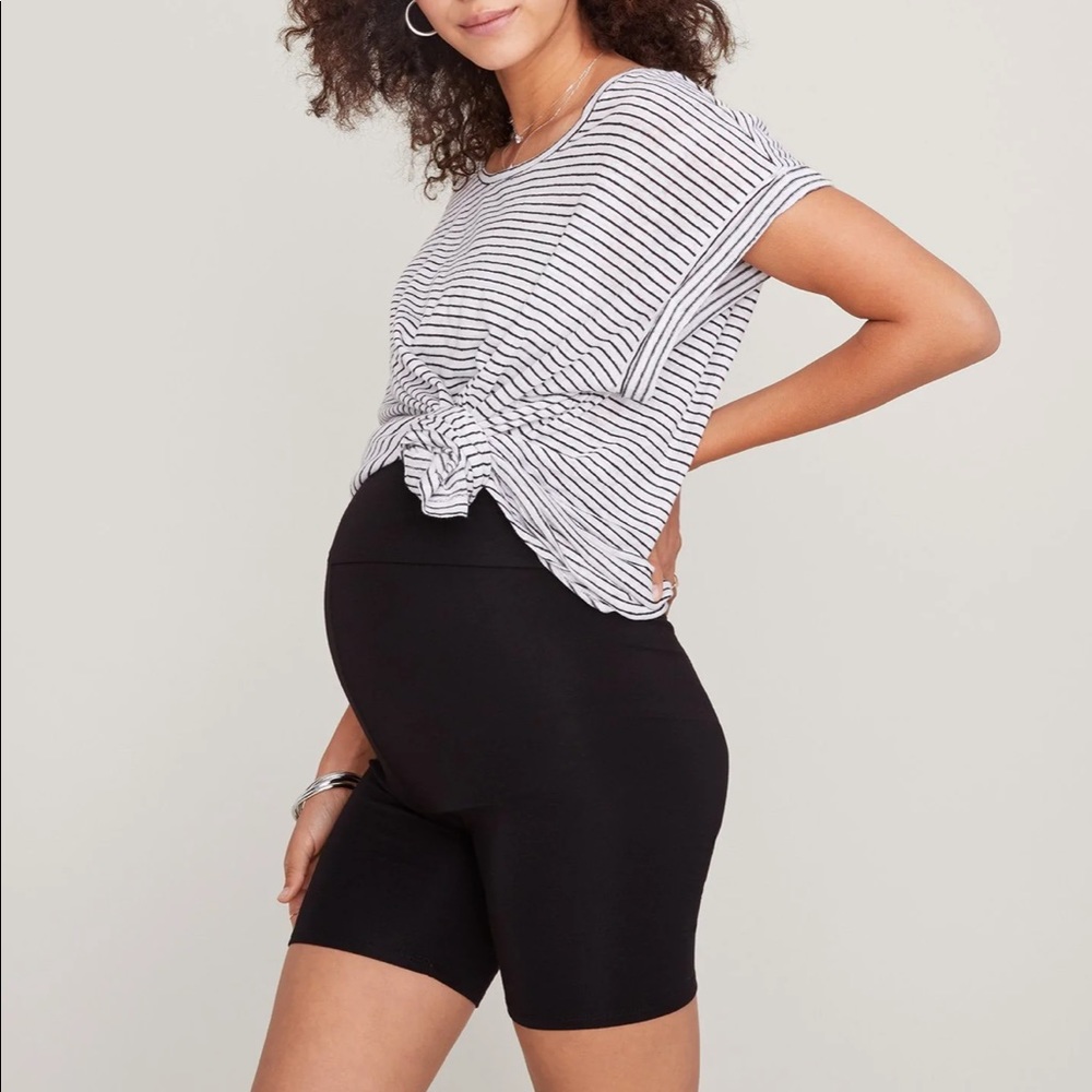 Hatch Maternity Black Bike Short in Medium